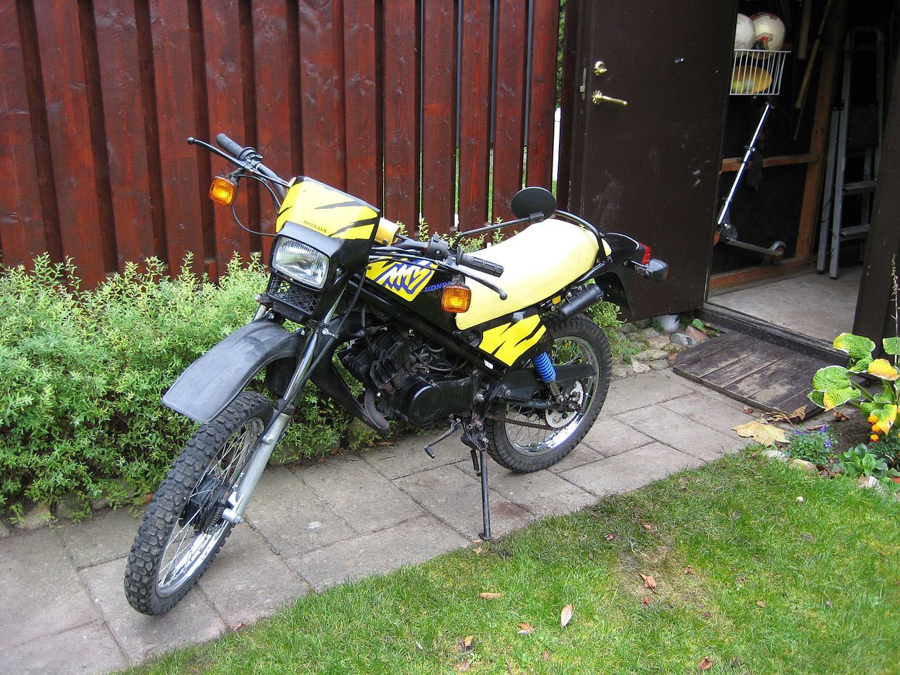 a Honda MT-50 in black and yellow colourway, the same as the one I owned more years ago than I care to say