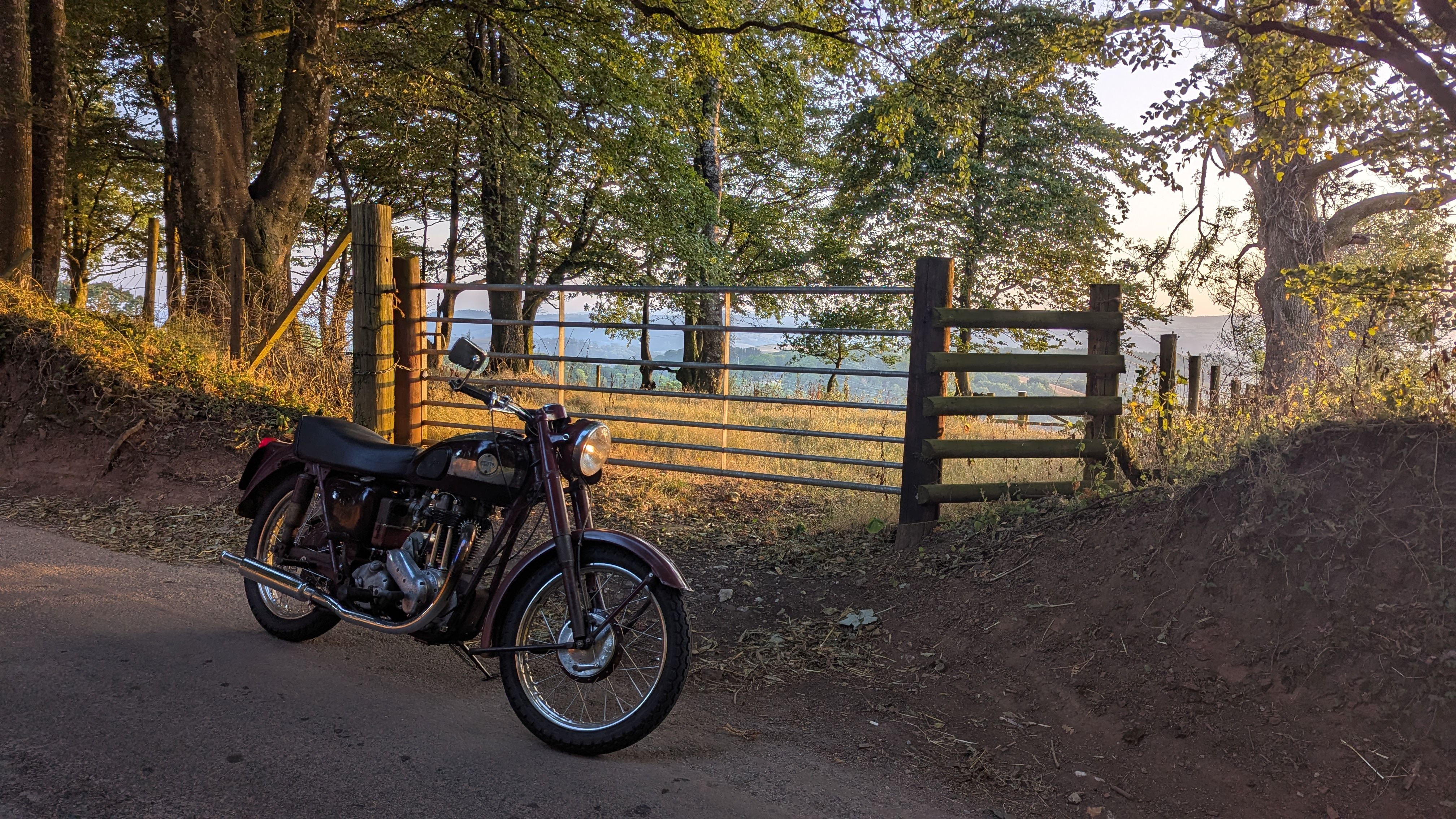 My 1954 Ariel on a Devon country lane