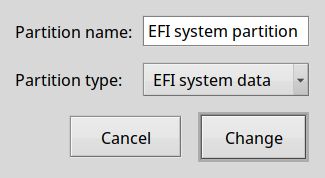 The DriveSetup partition parameters dialog showing the partition type