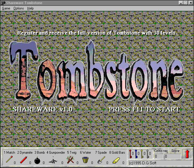 The Tombstone Title Screen