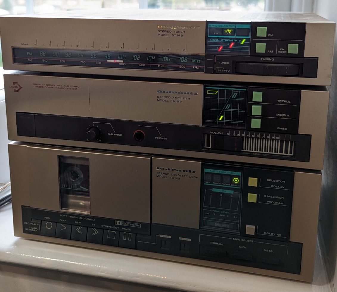 The Stack together, minus the turntable which I run on it's own in another room